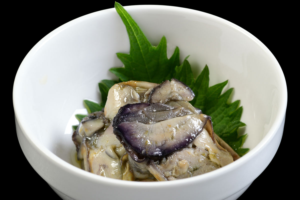 牡蠣のオリーブオイル漬 調理例